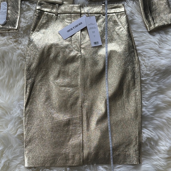 Veronica Beard Imogen Leather Jacket Blazer and Maxine Leather Midi Skirt SET - Picture 5 of 17